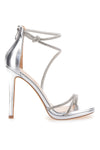 Silberne Sandalen mit 12 cm Absatz First Lady 411