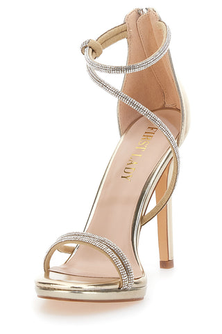 Sandali Oro Con Tacco 12 Cm First Lady 411