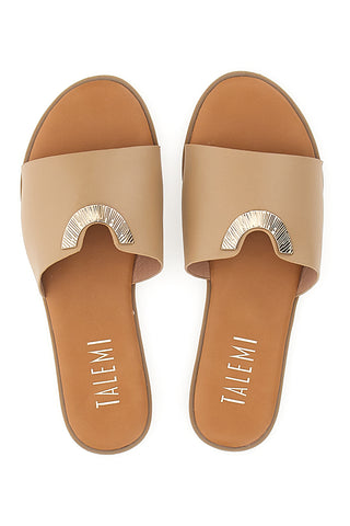 Beige niedrige Hausschuhe Talemi 10201