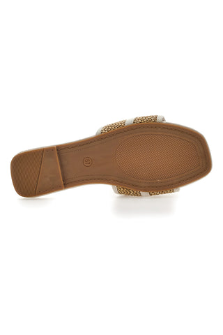 Talemi 10181 Weiße flache Hausschuhe