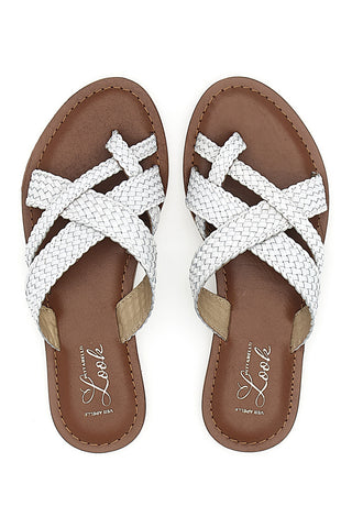Weiße Hausschuhe mit Flip-Flops im Pittarello-Look 4582