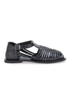 Schwarze Fischersandalen mit flacher Sohle im Pittarello-Look 5022