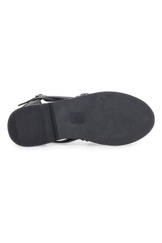 Schwarze Fischersandalen mit flacher Sohle im Pittarello-Look 5022