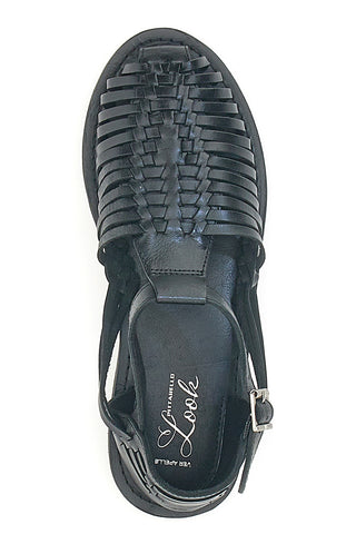 Schwarze Fischersandalen mit flacher Sohle im Pittarello-Look 5022