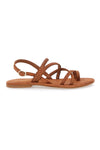 Braune flache Sandalen aus echtem Leder im Pittarello-Look 5024