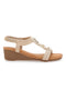Sandali Beige Con Zeppa 5 Cm Prima Riga FT0893