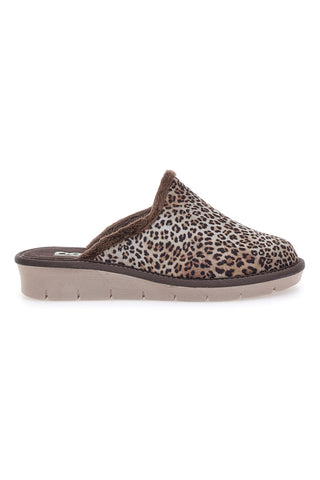 Braune Animalier Beego Hausschuhe 6332