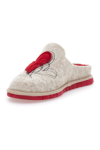 Beige Hausschuhe mit Beego-Herz 7521p