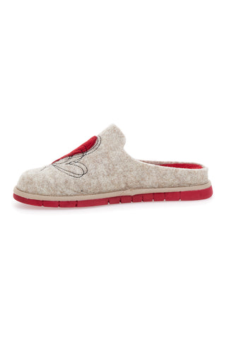 Beige Hausschuhe mit Beego-Herz 7521p