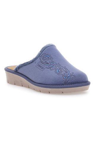 Pantofole blu con ricamo Beego 7306