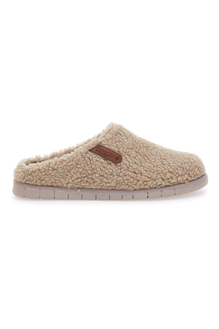 Beego 7485 taupefarbene Teddy-Hausschuhe