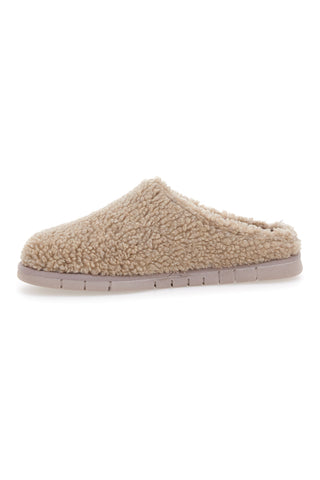 Beego 7485 taupefarbene Teddy-Hausschuhe