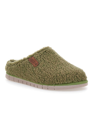 Beego 7485 grüne Teddy-Hausschuhe