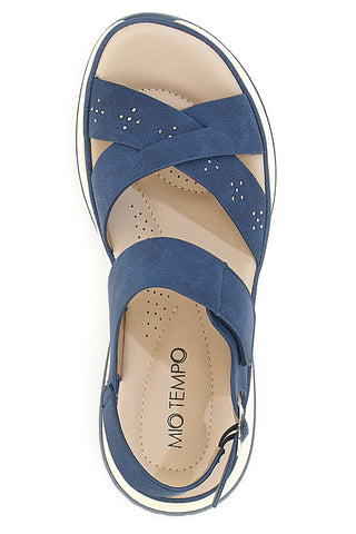 Sandali Navy Con Cinturino Slingback Mio Tempo Mina412