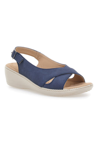 Marineblaue Slingback-Plateau-Sandalen My Time MIN9180