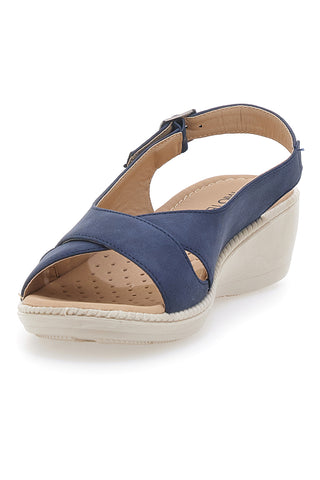 Marineblaue Slingback-Plateau-Sandalen My Time MIN9180