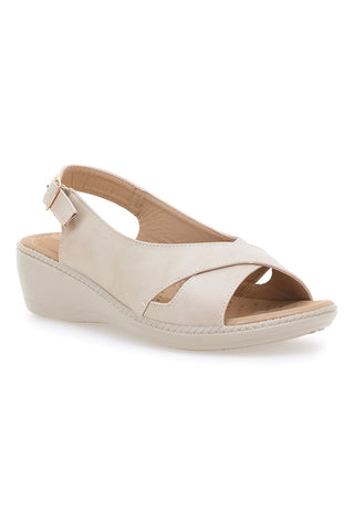 Beige Slingback-Plateau-Sandalen My Time MIN9180