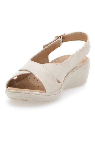 Beige Slingback-Plateau-Sandalen My Time MIN9180