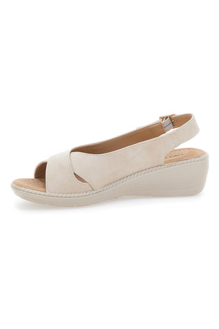 Beige Slingback-Plateau-Sandalen My Time MIN9180