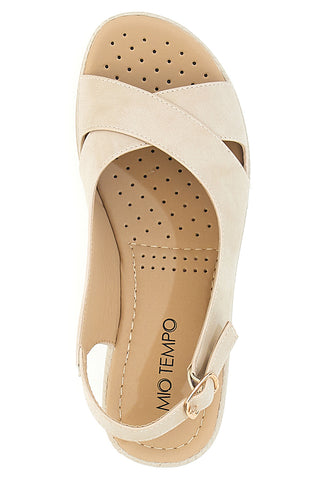 Beige Slingback-Plateau-Sandalen My Time MIN9180