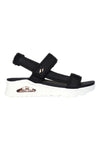 Skechers Uno – Summer Stand2 Vegane schwarze Sandalen mit Klettverschluss