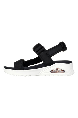 Skechers Uno – Summer Stand2 Vegane schwarze Sandalen mit Klettverschluss