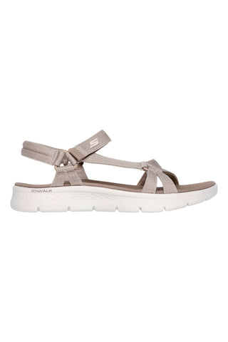 Taupefarbene, wasserdichte Sandalen mit verstellbarem Riemen