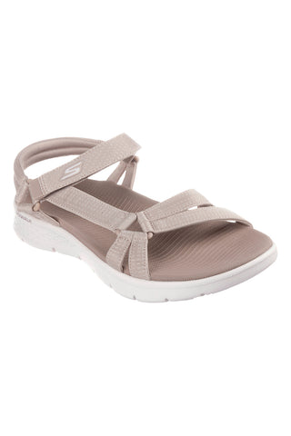 Taupefarbene, wasserdichte Sandalen mit verstellbarem Riemen