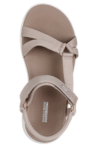 Taupefarbene, wasserdichte Sandalen mit verstellbarem Riemen