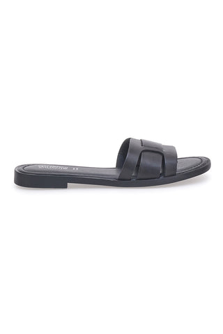 Ciabatte Flat Nere in Vera Pelle PITTARELLO SUN A6410104