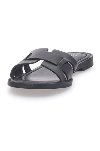Schwarze flache Hausschuhe aus echtem Leder PITTARELLO SUN A6410104