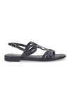 Sandali Neri Flat In Vera Pelle Pittarello Sun A6440101