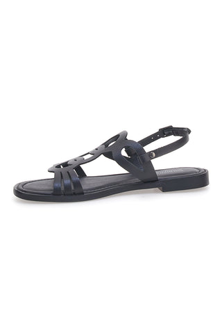 Sandali Neri Flat In Vera Pelle Pittarello Sun A6440101