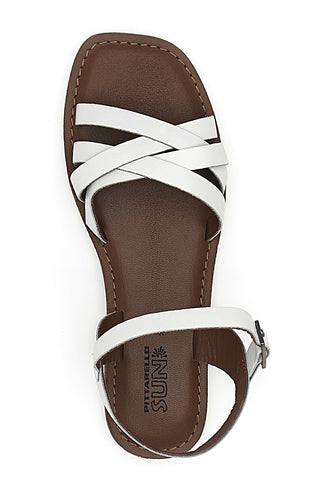 Sandali Bianchi In Vera Pelle Pittarello Sun A99311102