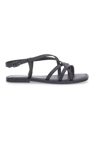 Sandali Neri a Infradito con Tomaia in Pelle Incrociata PITTARELLO SUN A99361101