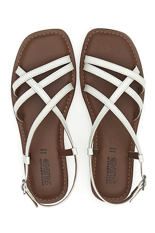 Sandali Bianchi con Tomaia Incrociata PITTARELLO SUN A99361102