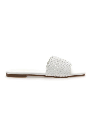 Ciabatte bianche con fascia intrecciata MON DIEU PRE5410