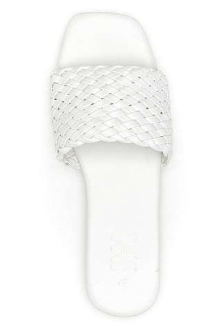 Ciabatte bianche con fascia intrecciata MON DIEU PRE5410