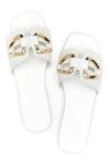 Ciabatte Piatte Bianche a Fascia con Fibbia MON DIEU PRE5413