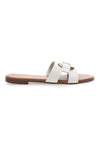 Mon Dieu PREA1310 Elegante weiße Damen-Slipper mit Golddetail