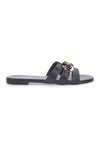 Ciabatte Flat Nere con Fibbia Oro MON DIEU PREA1320