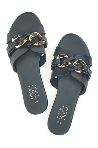 Pantofole Nere Da Donna Con Pelo E Doppio Cinturino Claudia Ghizzani - Foto 4