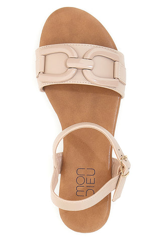 Nudefarbene Sandalen mit Maxi-Frontkette Mon Dieu PREA15350