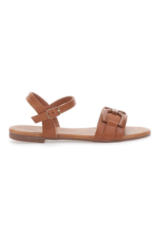 Braune Sandalen mit Maxi-Frontkette Mon Dieu PREA15350