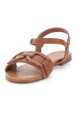 Braune Sandalen mit Maxi-Frontkette Mon Dieu PREA15350