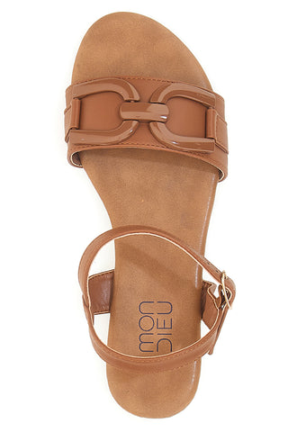 Braune Sandalen mit Maxi-Frontkette Mon Dieu PREA15350