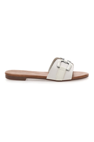 Ciabatte Flat con Fibbia Bianca MON DIEU PREA441