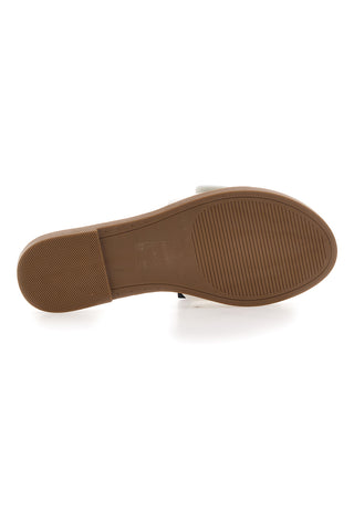 Mon Dieu PREA1330 Damen-Slipper im Minimal-Chic-Stil in Weiß mit Maxi-Schnalle