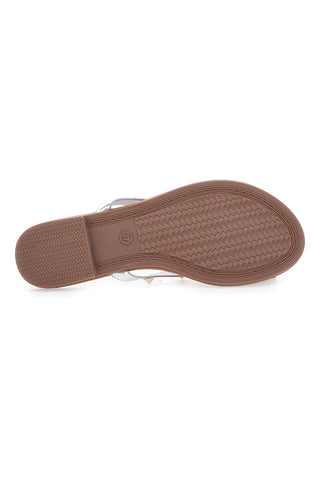 Flip-Flops mit silberner Schleife und Nieten MON DIEU PREA842