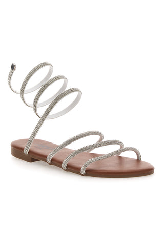 Sandali Alla Schiava Bianchi con Glitter THE FIRST CHIC PRE9300